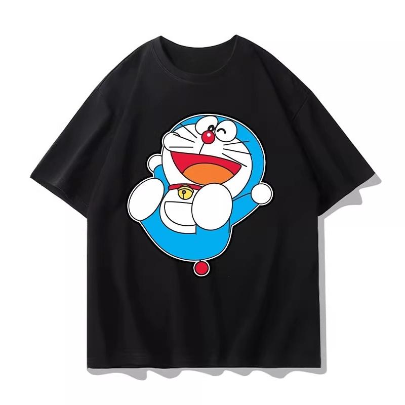 Potdemiel Summer New Arrival Children's 100% Cotton T-Shirt, Doraemon Style, Comfortable and Breathable Children's Clothing