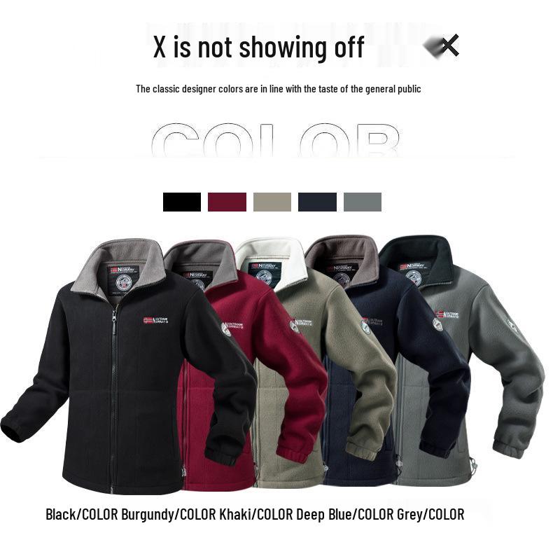 Men's Fleece-Lined Jacket: Warm, Thick, Autumn & Winter Outdoor Sports Coat for Couples.