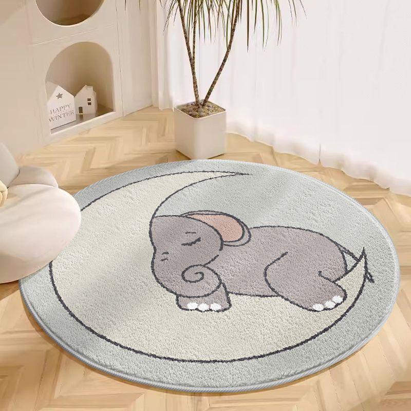 Round Carpet Living Room Plush Mat Thick Children's Room Reading Area Cartoon Bedroom Study Swivel Chair Soundproof Foot Mat