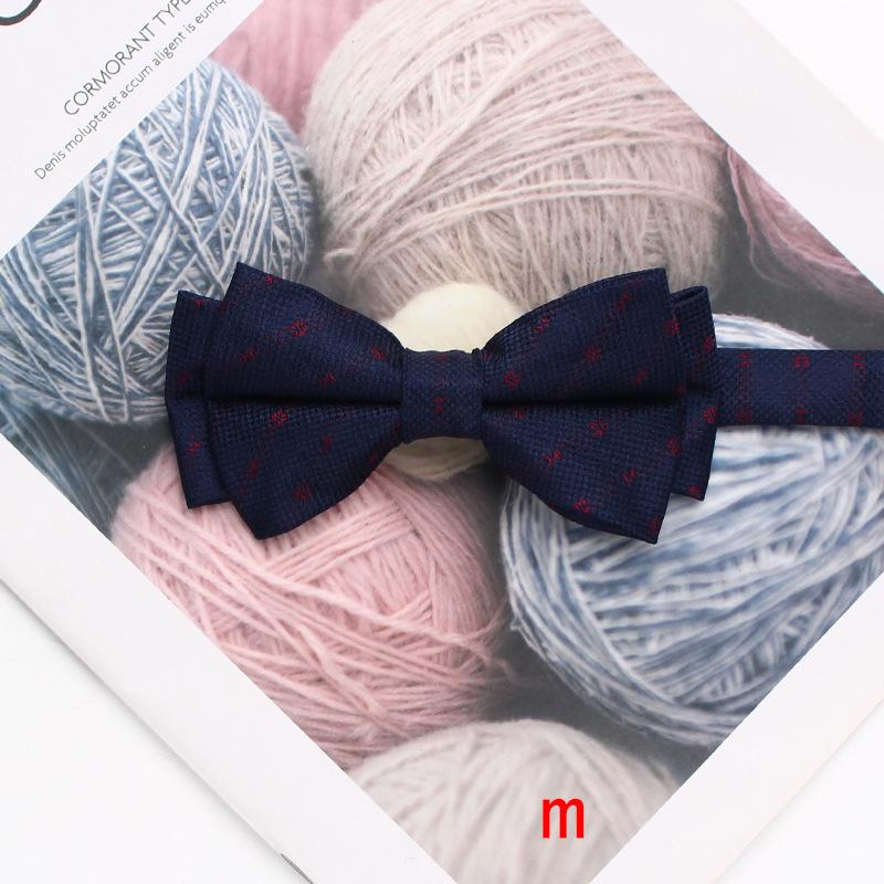 Färgvävd Jacquard Herrfluga 6cm Dubbellager Randig Liten Blomma Affärs Retro Kostym Skjorta Fluga