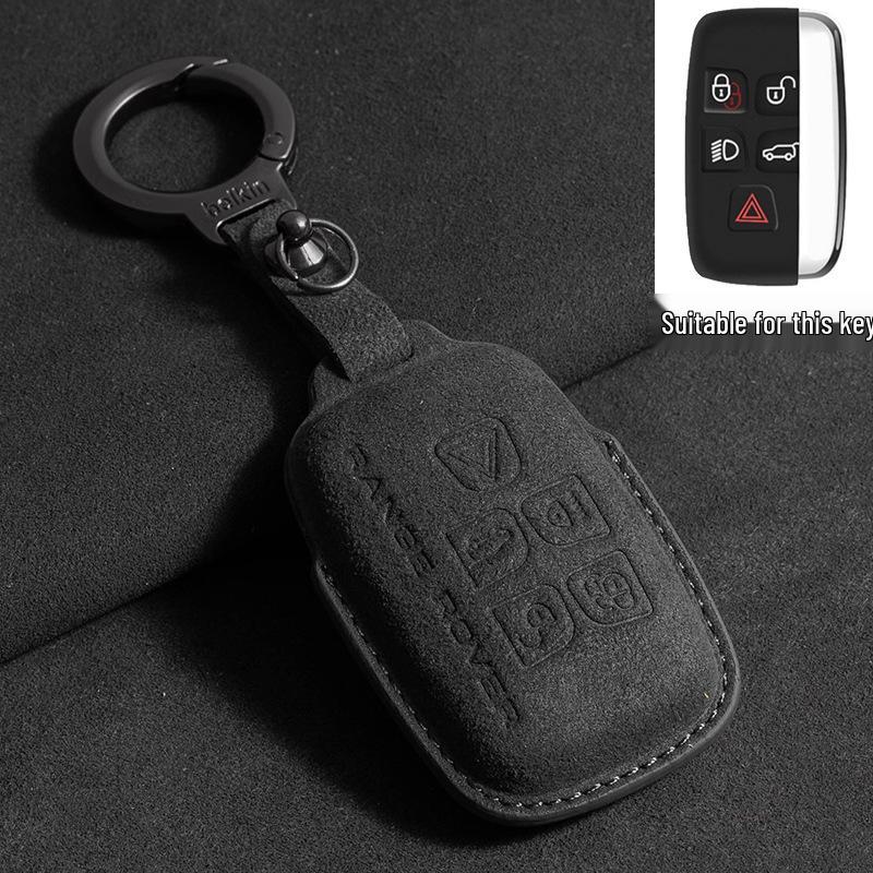 Compatible 3D Suede Key Cover for Land Rover, Range Rover Discovery, Sport 2, and Autobiography 4th/5th Gen Models.