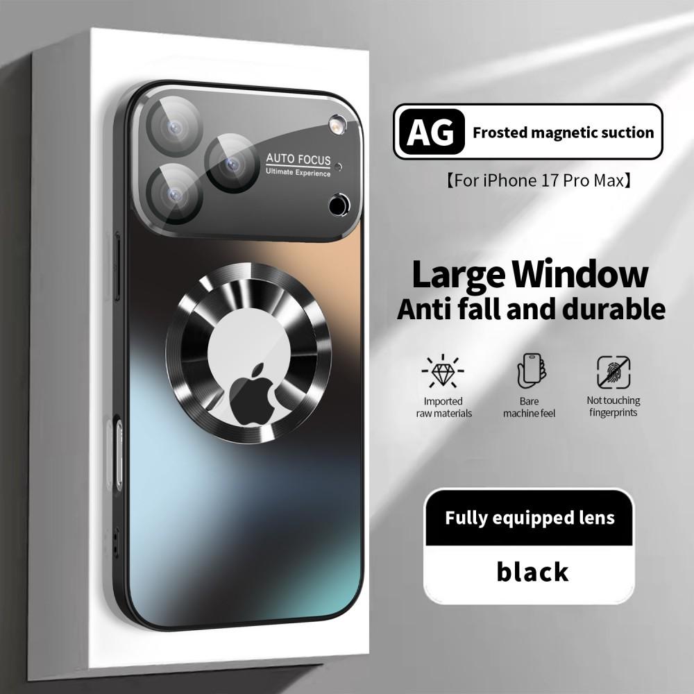 Titanium Metallic Luxury Matte Case For iPhone 17 12 13 14 15 16 Pro Max Plus For Magsafe Glass Lens Camera Protection Cover