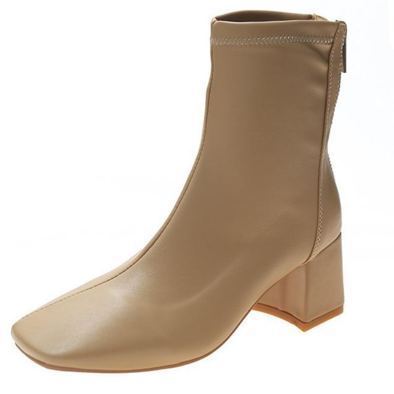 

Сексуальные женские ботинки Мягкая ПУ кожа Ботас 6 см каблуки Женская модная обувь Осень Зима Ботильоны Квадратный носок Женские ботильоны WSH4188 35 хаки