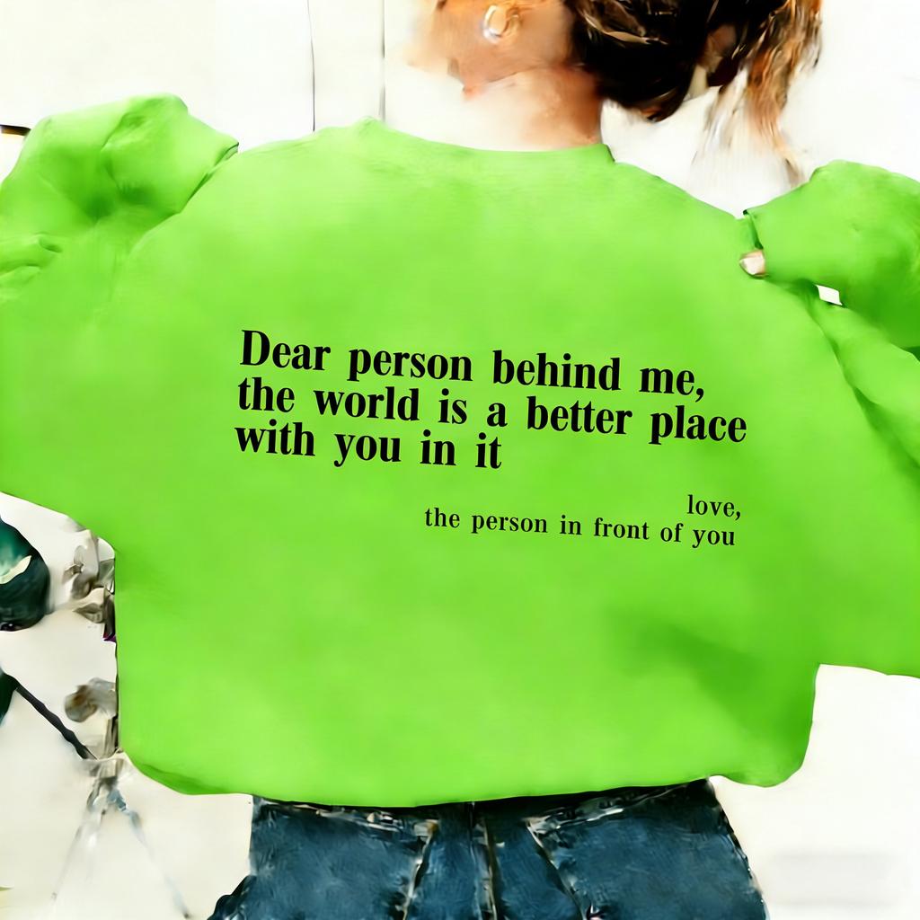 Popular you are enough dear people casual crew neck long sleeve printed fleece sweater