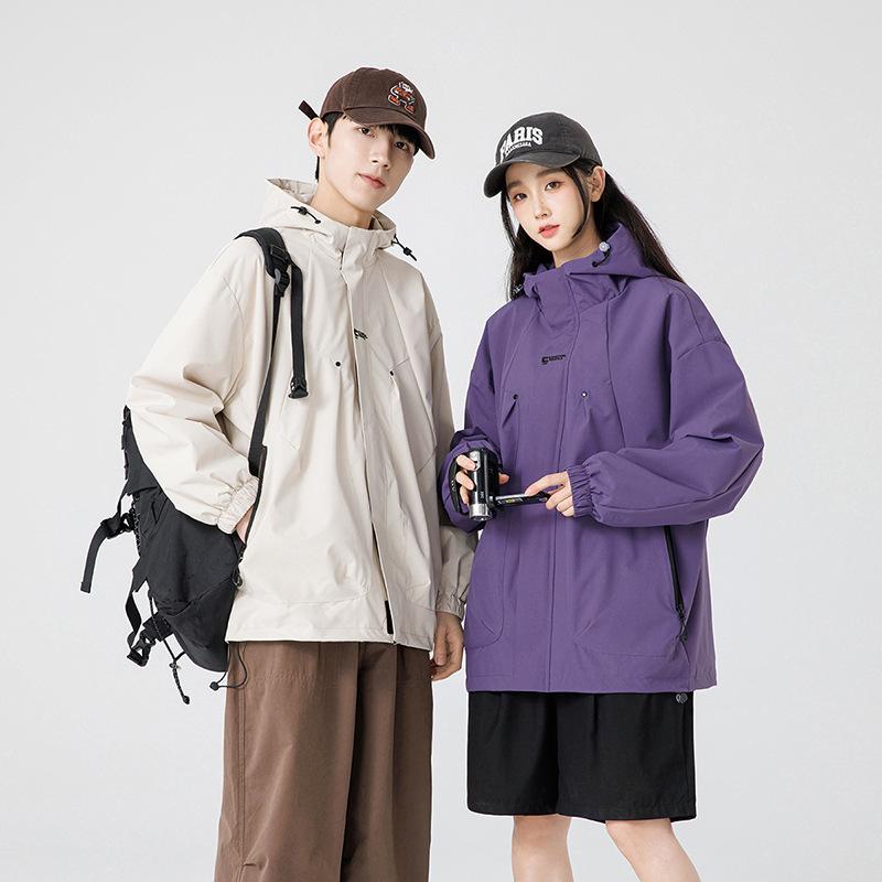 American Jacket Men's Spring and Autumn Mountain Outdoor Leisure Mountaineering Suit Loose Work Hooded Jacket