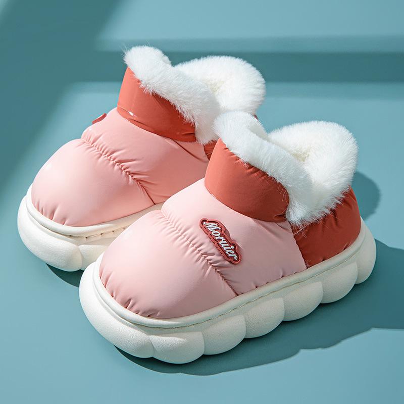 

Детские водонепроницаемые хлопковые зимние ботинки на каблуке - Теплые, нескользящие велюровые тапочки для мальчиков и девочек - Готовы к прогулкам на улице 15cm approx. 2-3 years розовый