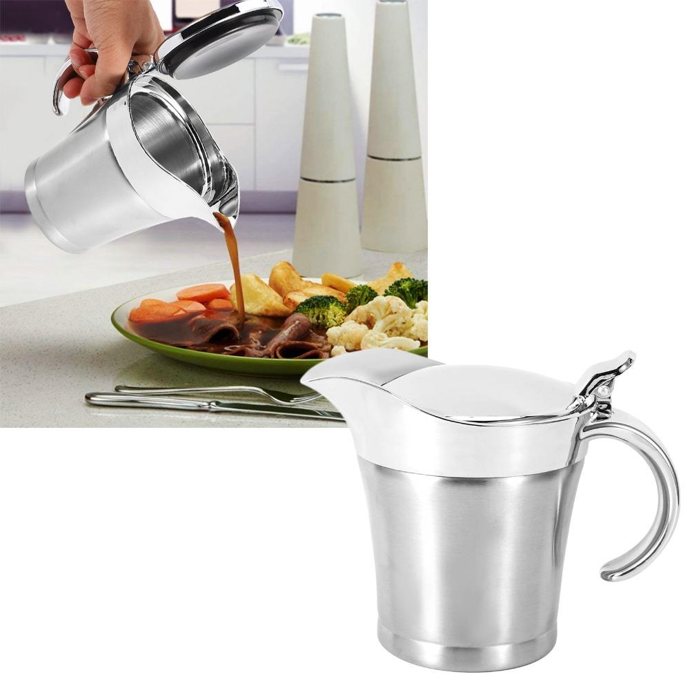 304 Stainless Steel Gravy Boat 750ml Sauce Storage Container Durable Steak Sauce Pot Home Use