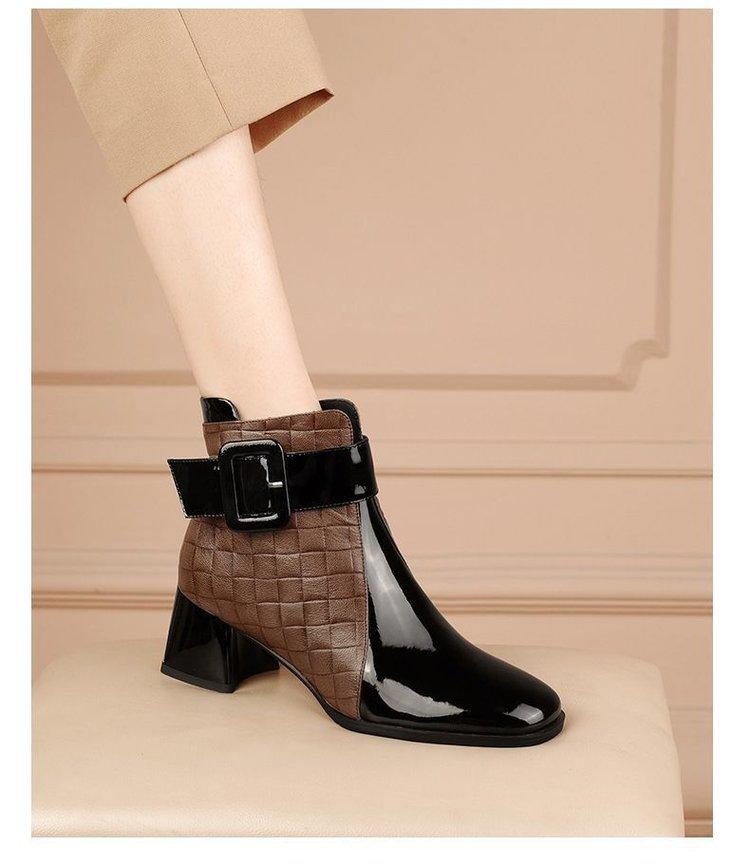 Martin boots new boots winter round head short boots high heel bare boots