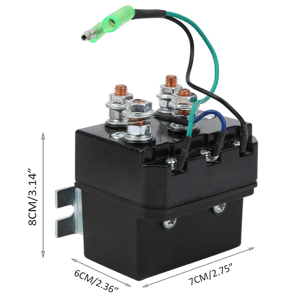Winch Solenoid Relay, 12V ATV UTV Winch Contactor Solenoid with 6 Protecting caps Universal for ATV UTV 1500-5000lbs Winch