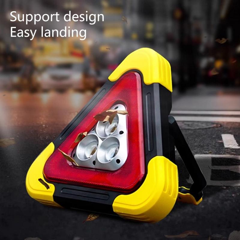 Collapsible Emergency Light Up Triangular Signal Hazard Indicator For Vehicle Safety In Night And Bad Weather Conditions