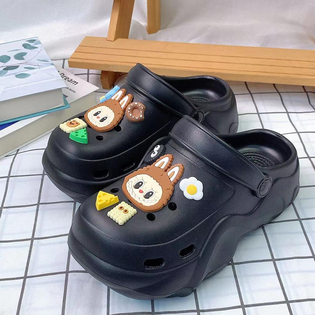 Clouds and hole shoes women's outer wear girl student long-eared rabbit hole shoes