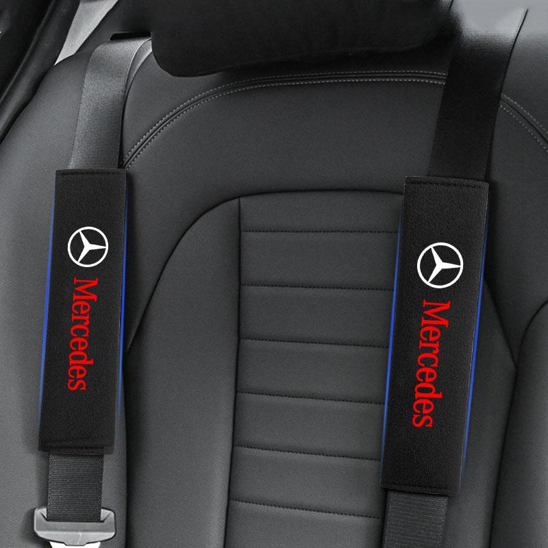 VRF2 Car Seat Belt Shoulder Pad Protective Cover Car Accessories Stickers For Mercedes Benz GLC GLA CLA GL A B C Class W176 W246 W205