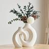 Top Quality Beautiful Plastic Vase Set Creative White Simple Home Decoration Living Room Entryway TV Cabinet Decoration