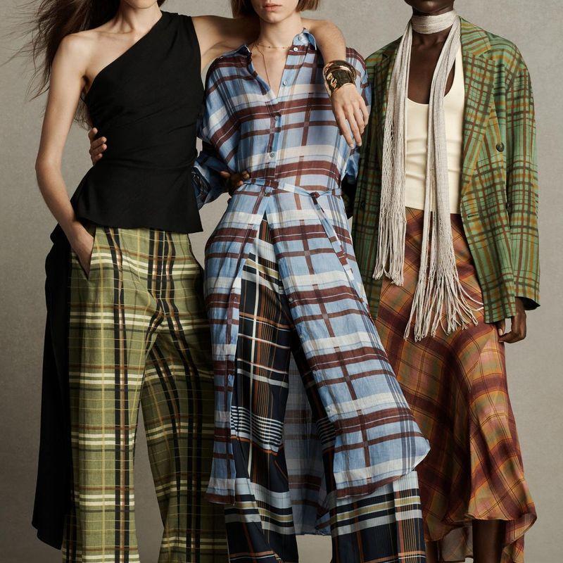 Za Autumn New Arrivals Women's Clothing Zr European and American Style Fashion Versatile Plaid Pocket Shirt Casual Pants 8380033