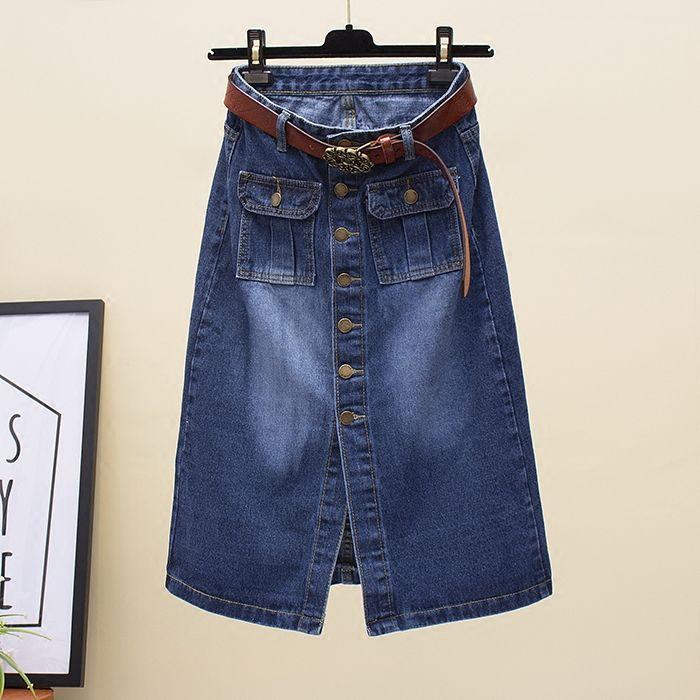 Damenrock Hohe Taille Weites Bein Slim Sommer Schlitz Paket Hüfte Denim Sexy Rock