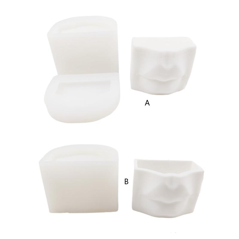 Geometric Lip Cup Shape Flower Pot Cement Silicone Mold Plaster Succulent Flower Pot Decoration Planting Potted Mold