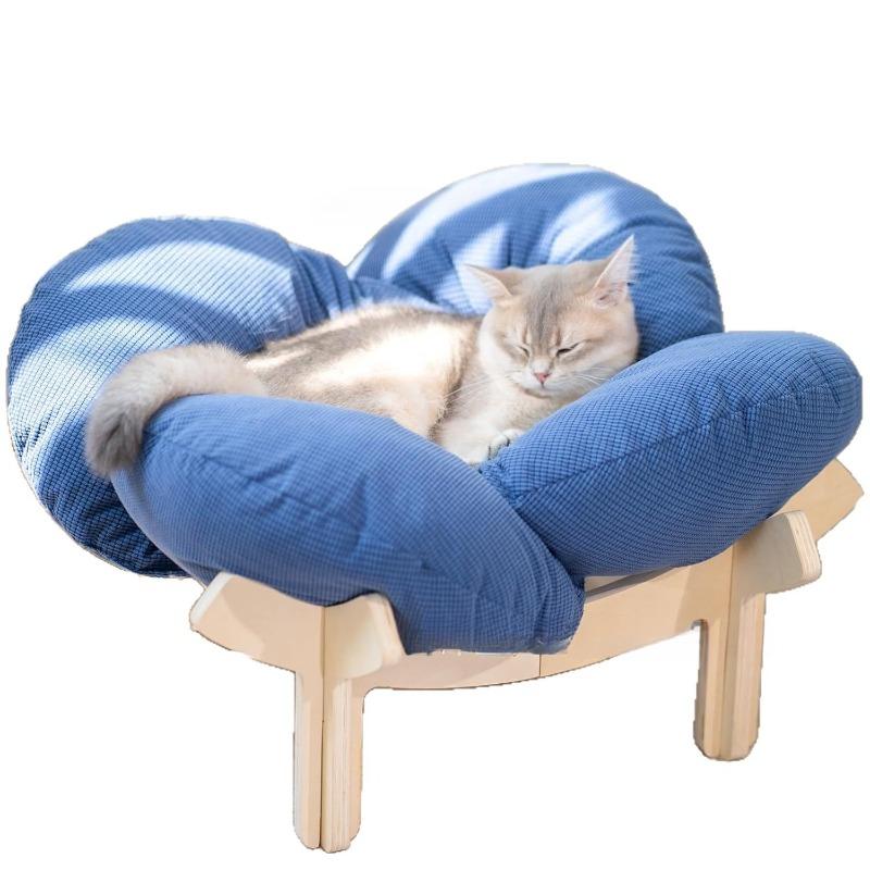 Wooden cat litter indoor pet small sofa bed small climbing frame removable cat litter