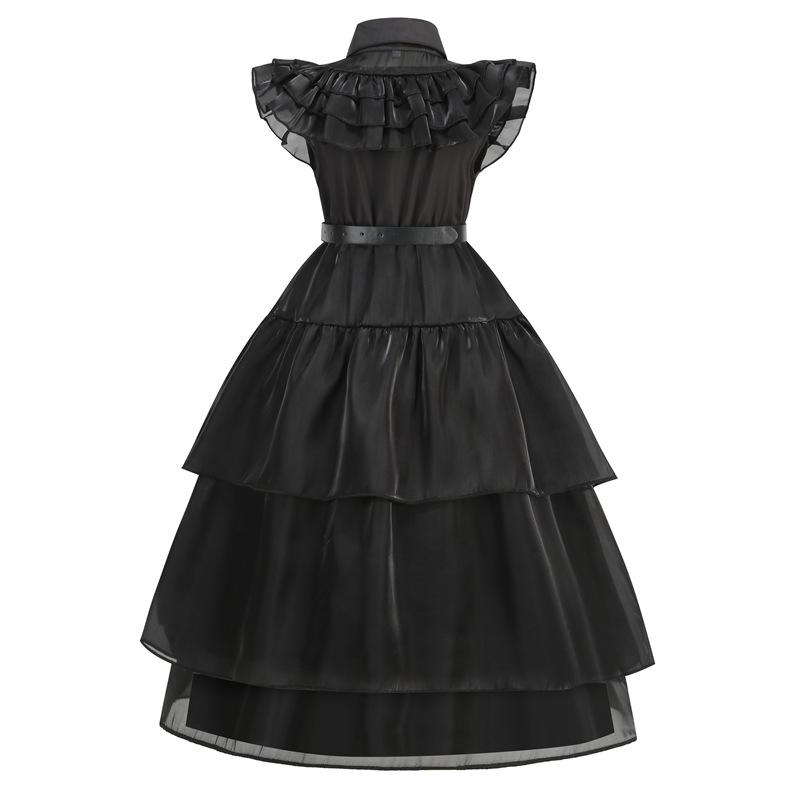 Girls Halloween Cosplay Costume Dress Movie Kids Gothic Dancing Vestidos Party Outfits Dress