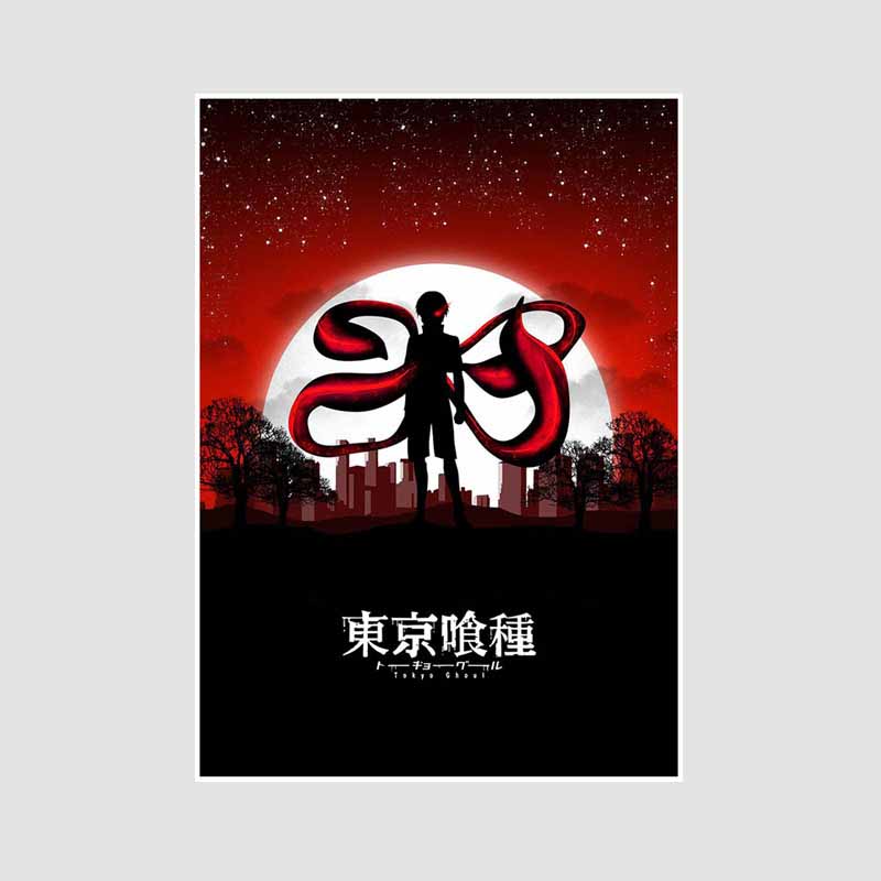 Bílý papír Plakáty a tisky Tokyo Ghoul Klasické japonské anime Nástěnné umění Malba Plakátová nástěnná malba Obrázek Manga Dárek pro fanoušky Pokojová dekorace Domácí dekorace