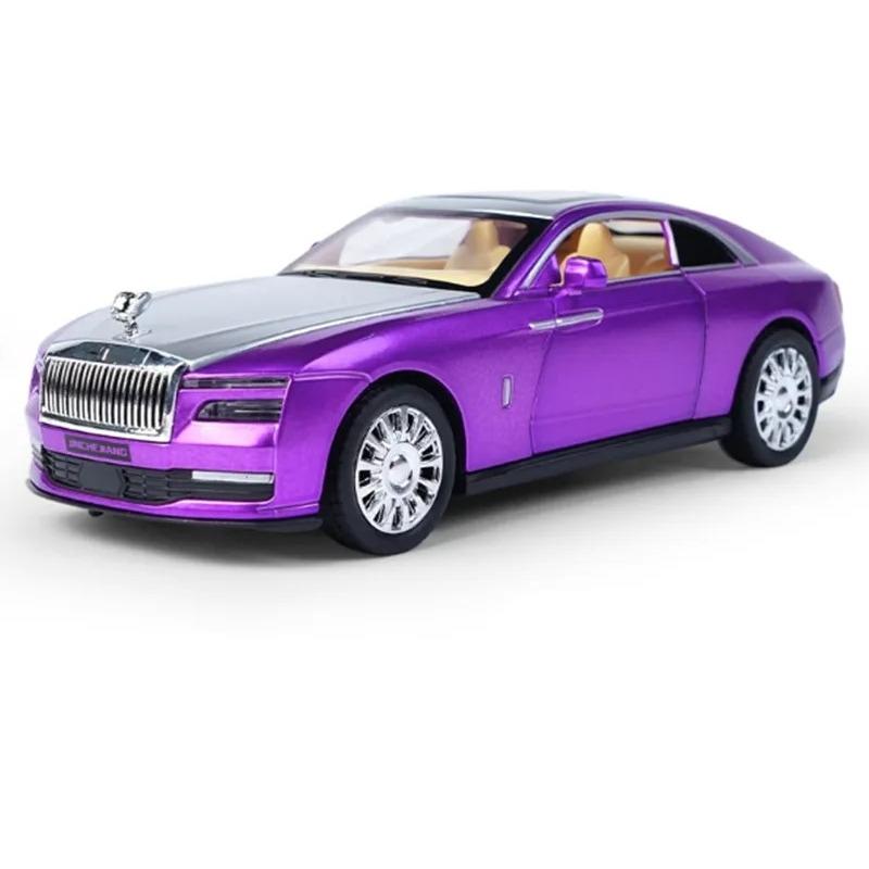 

1/32 Rolls-Royce Spectre New Energy Car Alloy Luxy Car Model Diecast & Toy Vehicle Metal Car Model Simulation Sound and Light Childrens Gift фиолетовый