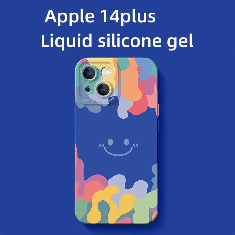 Kolorowa uśmiechnięta twarz odpowiednia dla Apple 15/14/13 minimalistyczne etui na iPhone 12pro odporne na upadki 7/8P