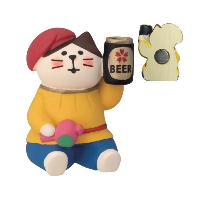 Japanese cat refrigerator sticker, grocery zakka cute bread coffee shop decoration gift miniature resin ornament
