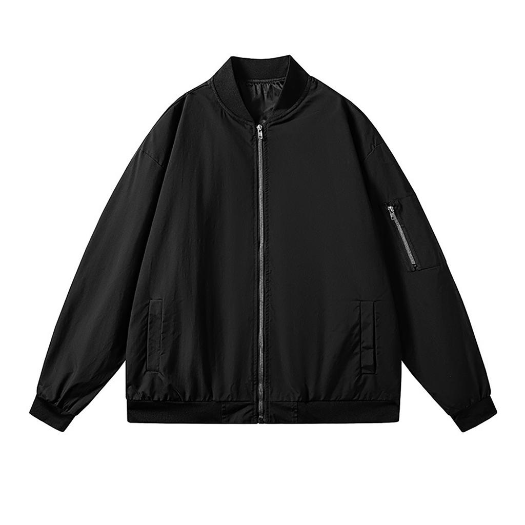 Men's Casual Flight Jacket Zip-Up Baseball Windproof - Outerwear for Spring and Fall