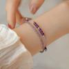 Stackable Amethyst Bracelet Featuring Gold Accent Beads Handmade Crystals Jewelry for Layer Wristwear Styles