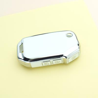 Carcasa de TPU con Borde Plateado de 3 Botones Cubierta para Llavero de Llave de Coche para KIA Cerato Forte SELTOS Sportage R Stinger GT Sorento Ceed CD 2019 Accesorios