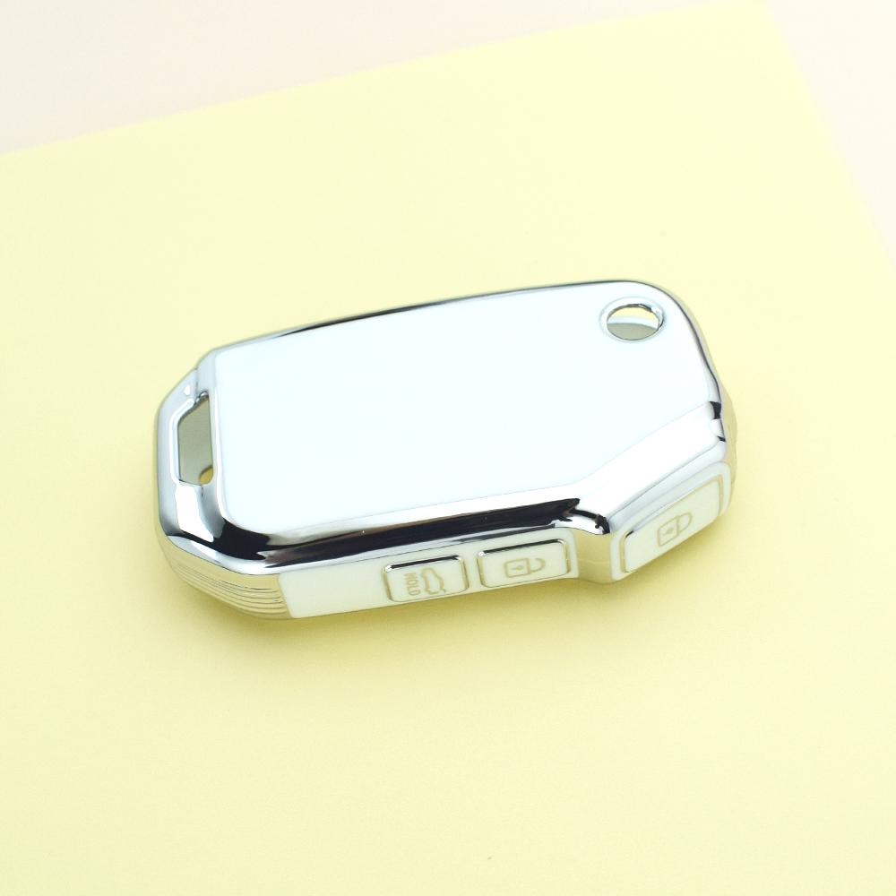 3 Bottons Silver Edge TPU Shell Car Key Fob Case Cover for KIA Cerato Forte SELTOS Sportage R Stinger GT Sorento Ceed CD 2019 Accessories