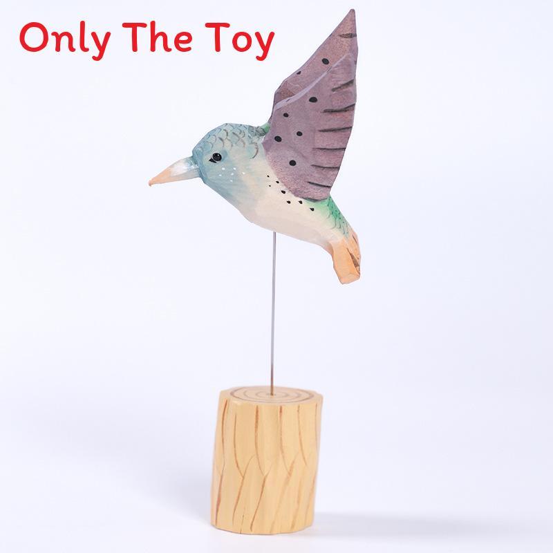 Wooden Handcrafted European Style Hummingbird Desk Decor With Painted Finish For Gifts And Home Decor
