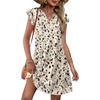 Women's Fashionable V Neck Sleeveless Vest With Printed Pocket Loose Dress