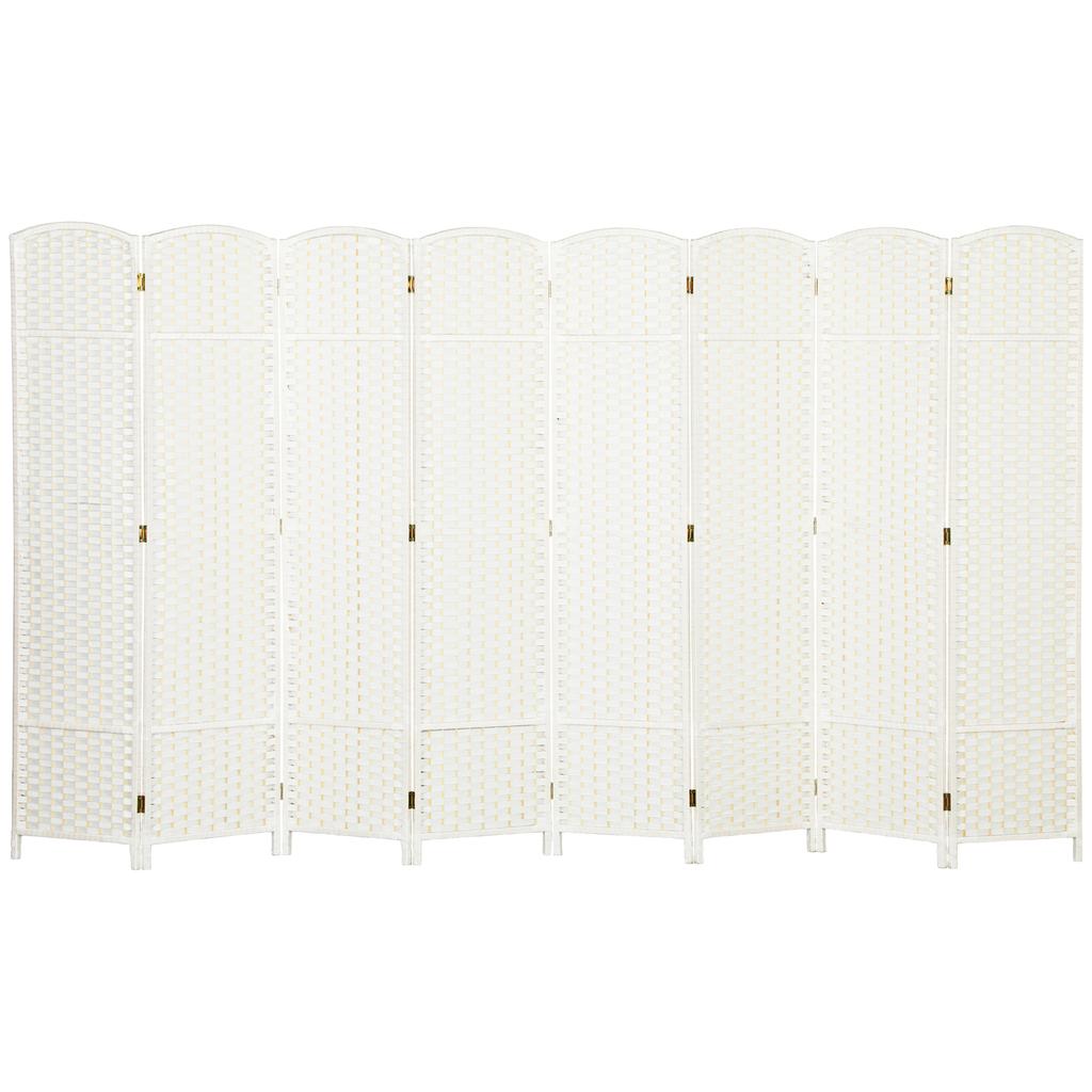 8-Panel Room Divider, Foldable Privacy Screen, Privacy Wall for Living Room, Bedroom, Home Office, White
