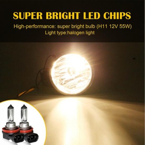 For 2005-2011 Toyota Tacoma 2007-2013 Tundra Clear Fog Light Lamp w/&Bulbs EOA