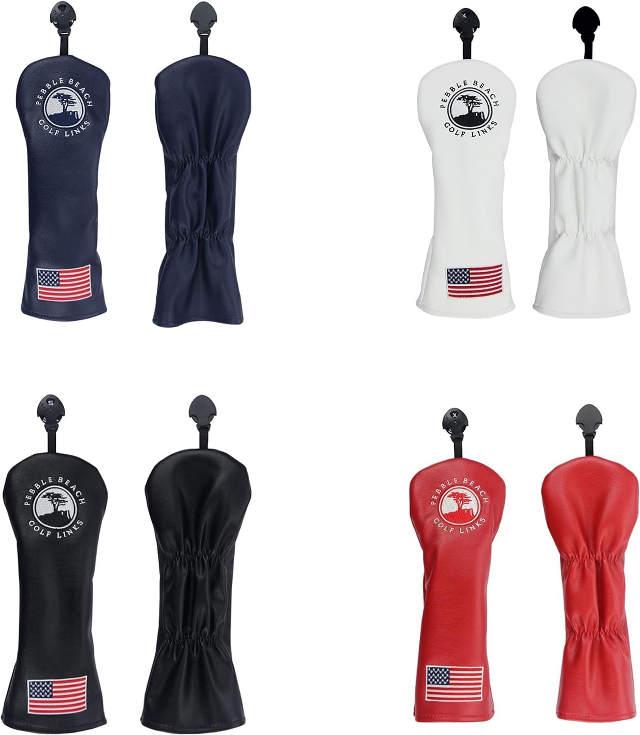 

Golf Headcover for Drivers Fairway and Utilities with Conversion American Wood Pattern (460cc, 440cc), Woods, Woods, (UT) Tag, (Black UT)