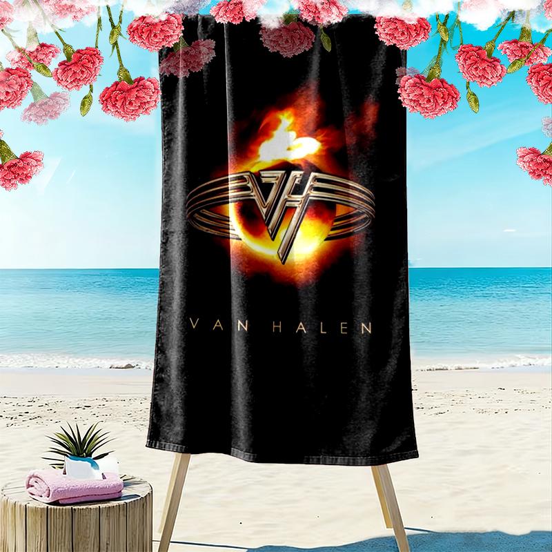 Van Halen Band Logo Print Beach Towel Soft Portable Quick?dry Towel For Pool Summer Vacation Outdoor Spor