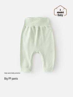 Calças de Algodão de Cintura Alta para Bebê - Bumbum Grande, Proteção da Barriga, Quentes para Primavera e Outono