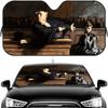 Famous Paintings Parody Sun Visor Car Windshield Sun Shade UV Protection Heat Insulation Cover Universal  Sun Protector