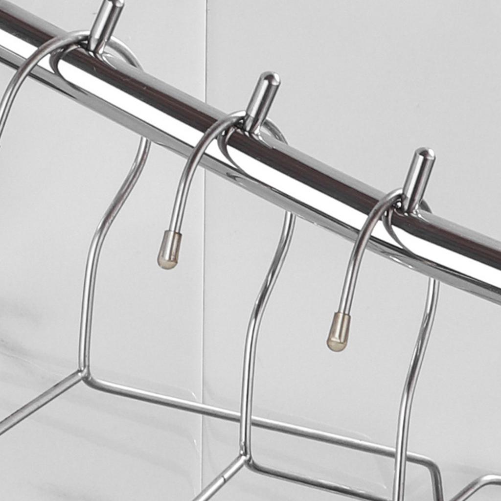 Steel Wall Mounted Clothes Hanger Rack Swing Arm Holder with 5 Hooks Heavy Duty Coat Hanger Rack for Closet Organization