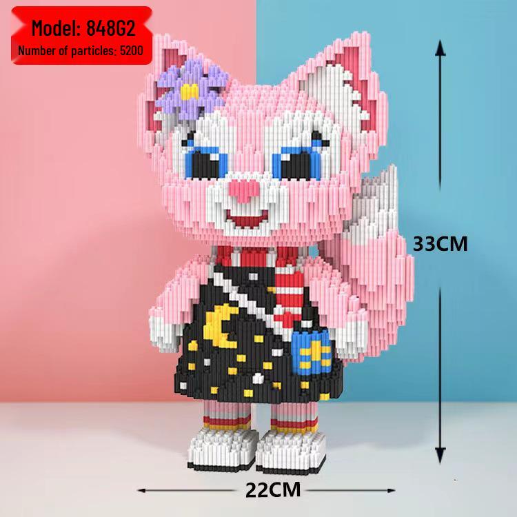 Girls' Compatible Lego: Violent Bear Building Block Series - Educational Micro-Block Interlocking Toys & Gifts