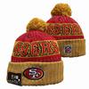 49er Team 2025 Autumn/Winter Wool Pom-Pom Knit Hat - Warm Embroidered Couple Style