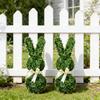 Artificial Bunny Topiary Stake for Garden Yard Lawn Easter Decor with Ribbon Bow Easter Decor for Indoor Outdoor Easter Decor