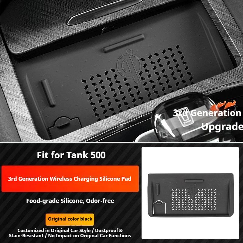 For GWM Tank 500Hi4-T Car Wireless Charging Silicone Pad Automotive Liquid Silicone Pad Automotive Interior Modify Accessories