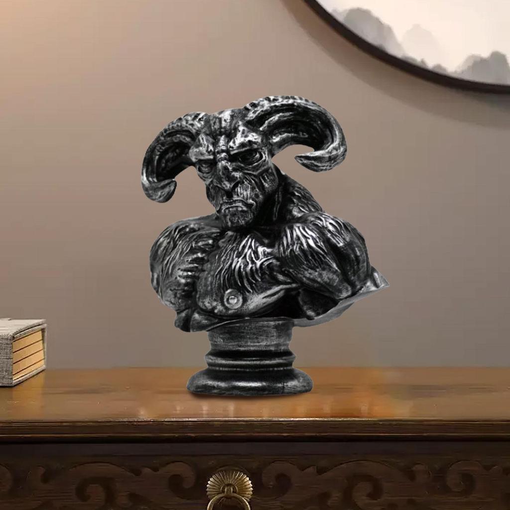 Harz RAM Kopf Statue Tischdekoration für Cafe Bar Dekoration Leicht