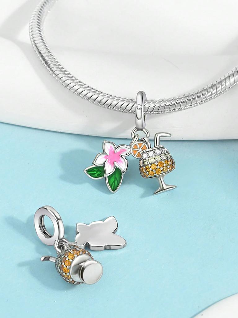 Charms Plata Pumpkin Beer Bottle Ice Cream Cup Beads Copper Plated Fit Charms Original Bracelet For Jewelry Making Diy Charm