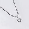 14K White Gold Diamond Solitaire Petite Pendant Necklace [KASHIMA] 0.1ct