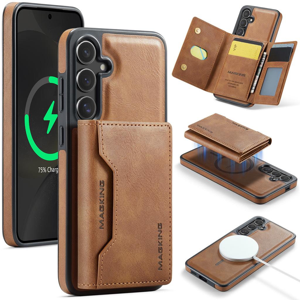 MAGKING K2 Series For Samsung Galaxy S26 / S26 Pro Magnetic Case PC + TPU + PU Phone Cover with RFID Blocking Wallet