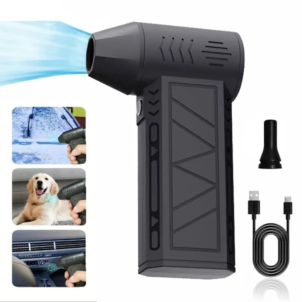 130000RPM Electric Air Duster Rechargeable Power Display Portable Power Fan 3 Gear Turbo LED Light Mini Jet Fan Keyboard