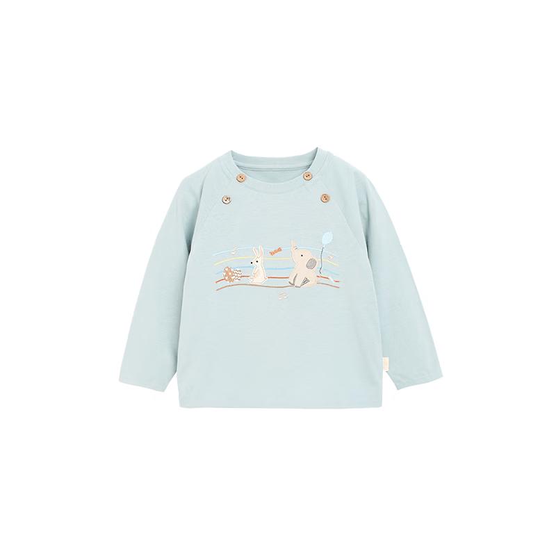 White Wheat Kids' Cotton Long-Sleeve Embroidered Graphic T-Shirt