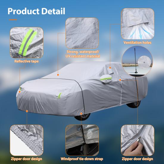 Autoabdeckung, Wasserdichte Ganzjahres-Autoabdeckung, Auto-Schneeabdeckung für 2010-2025 Camry LE/Corolla LE/für Benz E-Klasse, mit Belüftungslöchern, Enthält